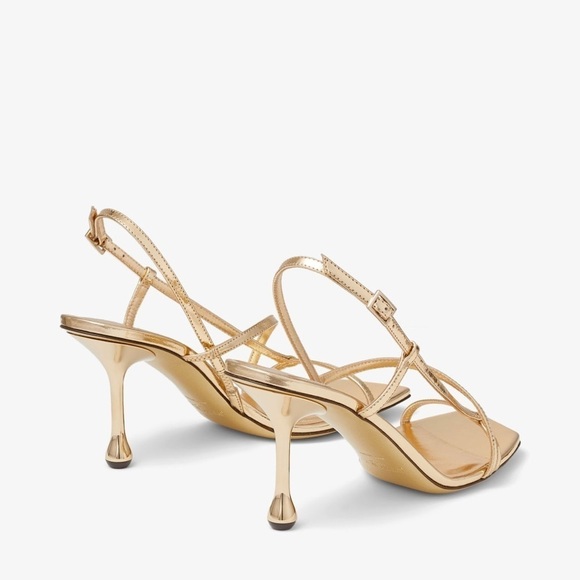 Jimmy Choo Etana Metallic Strappy Slingback Heels - Picture 5 of 13